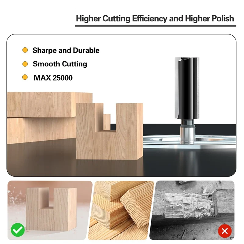 A69estraight Router Bits Set Of 7Pcs, 1/4