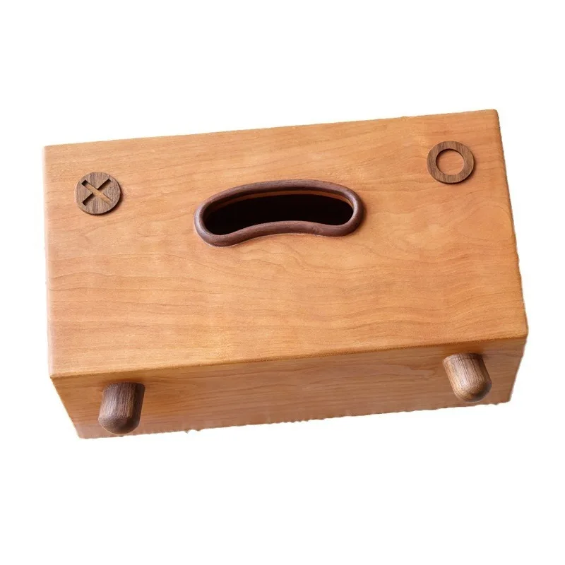 

Creative solid wood tissue box, walnut, cute pumping carton storage
