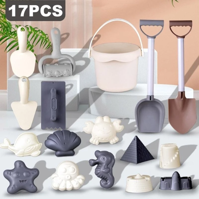 หาดทรายเด็กและน้ำเล่นชุดสีสดใสเพื่อดึงดูดความสนใจและสร้างแรงบันดาลใจให้เล่นสำหรับการผจญภัยชายหาด