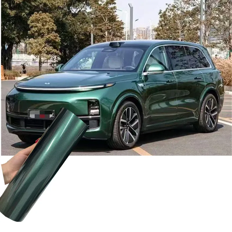 

Hyper Gloss Metallic EditionIdeal green vinyl wrap film Vehicle wrapping for car wrap Bubble free easy install 1.52x17M