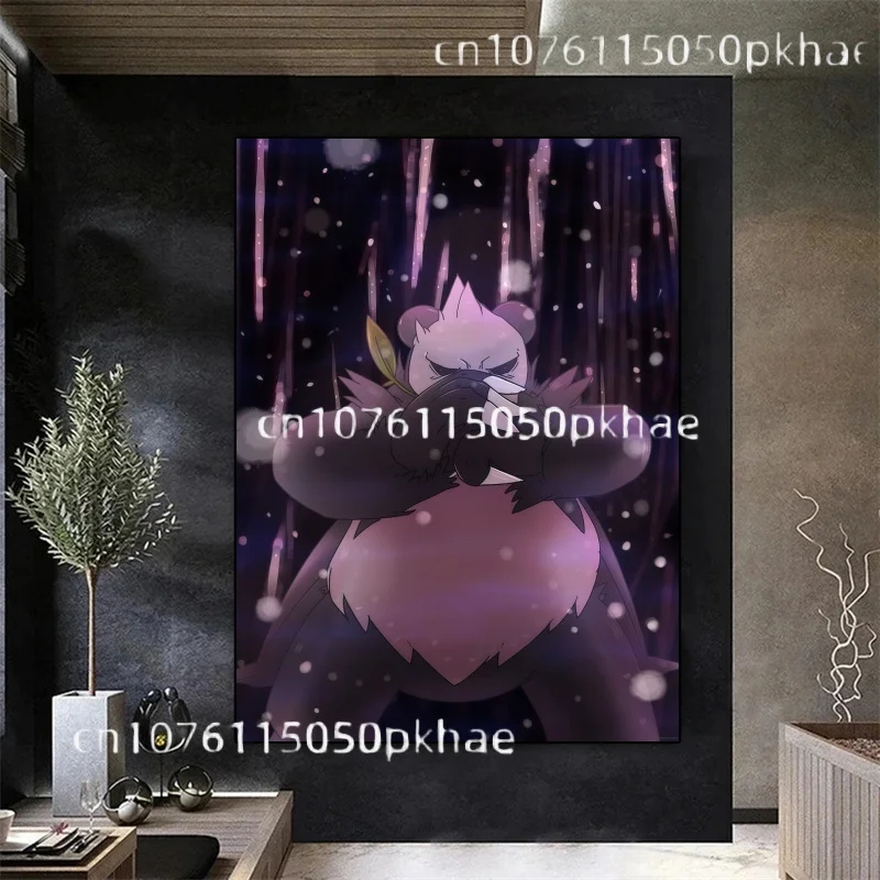 لوحة فنية جدارية قماشية من Pokémon Ursaring - مطبوعات حية للطبيعة - ديكور غرفة تحت عنوان