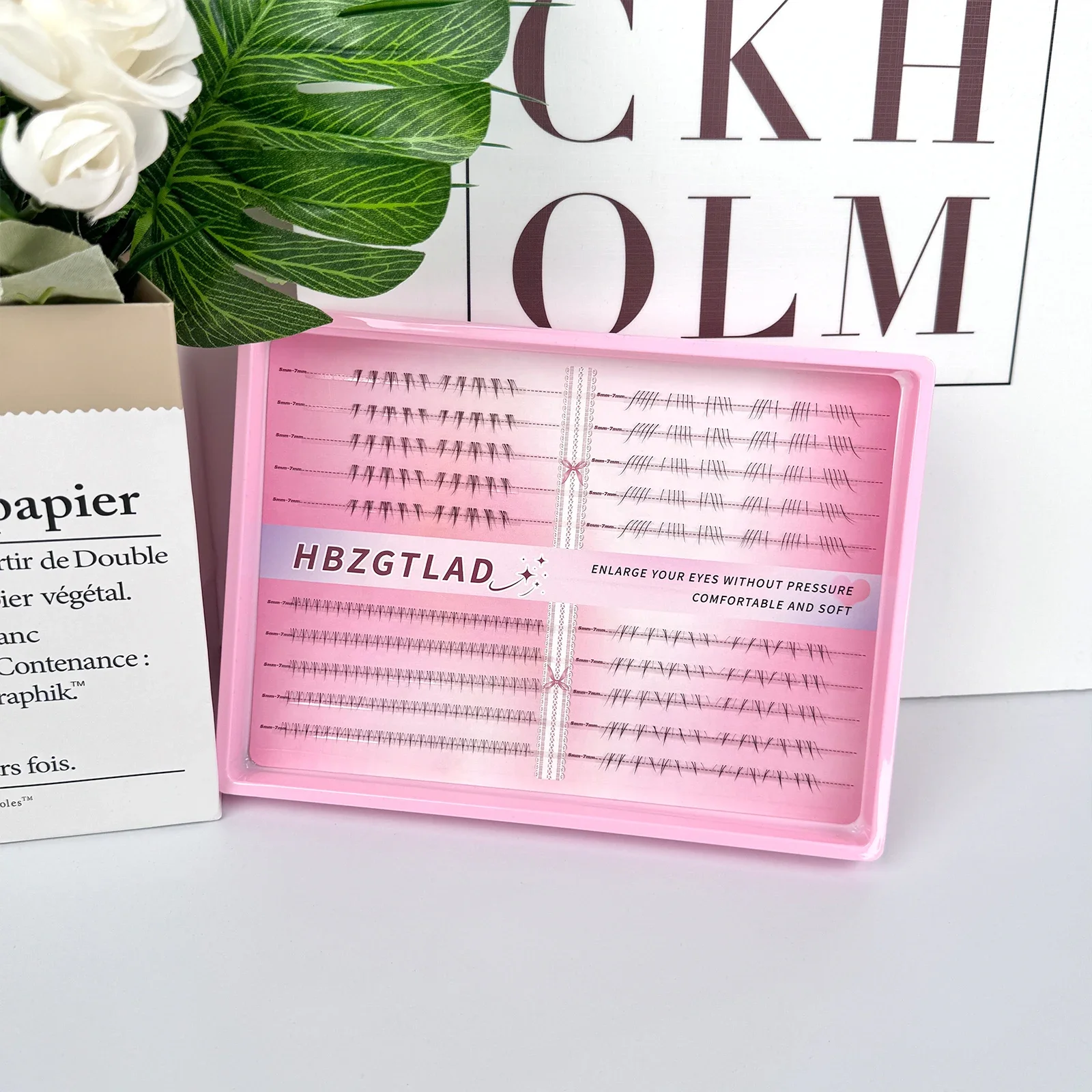 HBZGTLAD Large Capacity Cluster Lashes 20Rows Under Eyelash Japan Korean Makeup Natural Look 4style Bottom Lashes extenstions