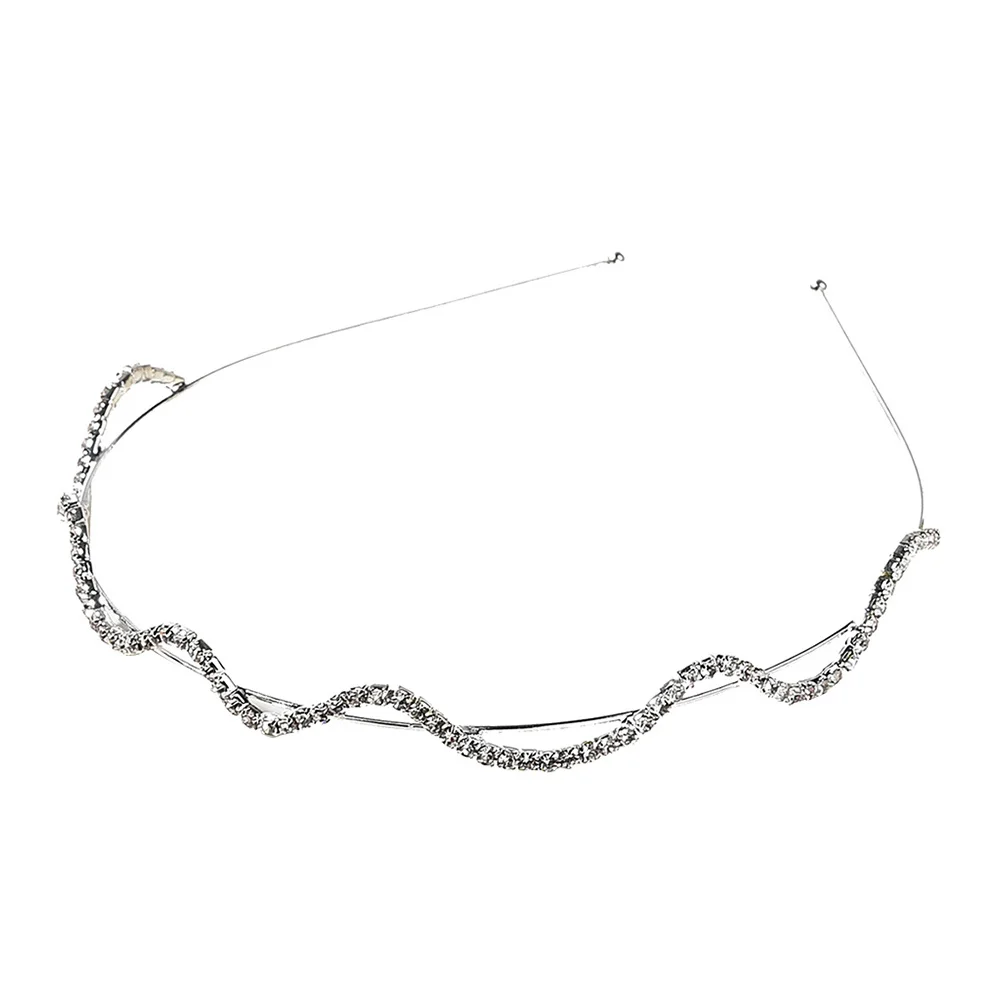 

1pc Rhinestone Headband Female Headband Diamond Hair Band Durable Wedding Party Smooth Surface Padded Bridal Bands
