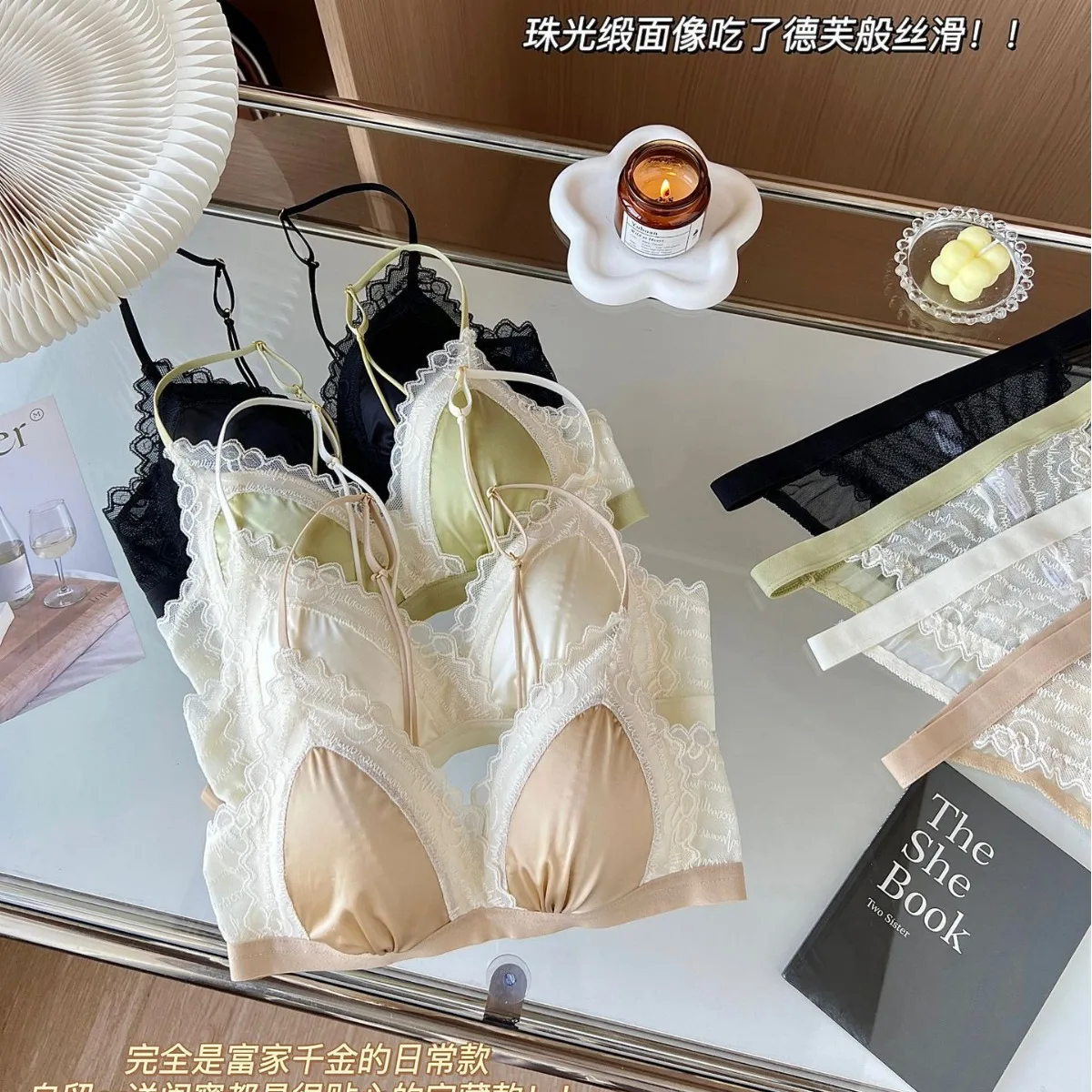 New gather lace luxury noble fixed shoulder strap bra traditional thin mold cup underwear bra