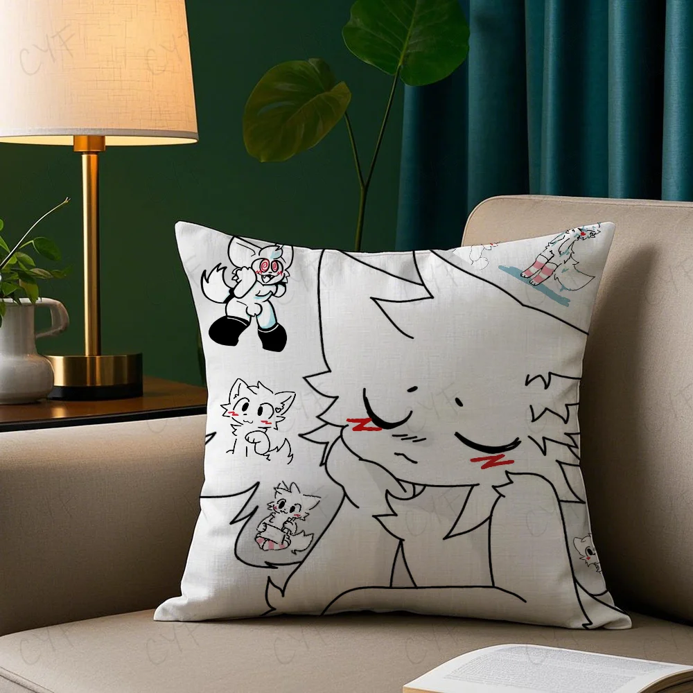 Boykisser Silly Cat Cute Pillow Case Pillowcase Anti-dustmite Pillow Invisible zipper silky short plush Sofa cushion cover