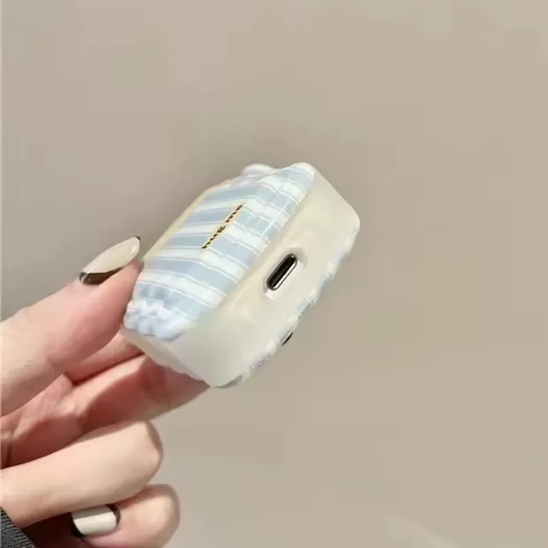 Ins Wave Creme Streifen Hülle für Apple Air Pods Pro 2 Bluetooth Kopfhörer Hülle Cartoon Hülle für Airpods 1 2 3 Schutztasche 2025