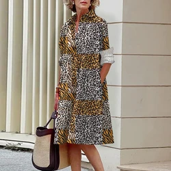 New Women's Shirt Dresses Elegant And Beautiful Women's Dresses Clothing Leopard Pattern Evening Gowns Party Prom Luxury Gowns