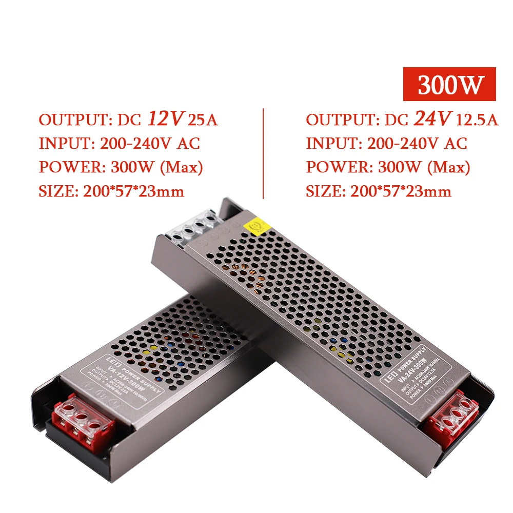 Glue Pouring LED Power Supply DC 12V 24V 48V 60W 100W 200W 300W 400W Reinforced Lighting Transformers For LED Driver