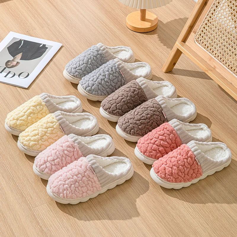 2024 New Women's Cotton Slippers Comfortable at Home Soft Bottom Warm Slippers Indoor Anti slip Wear resistant Sole