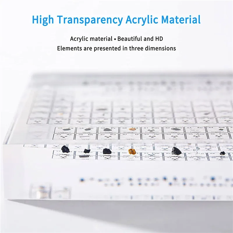 Mendeleev Periodic Table with Real Elements Inside Clear Periodic Table Display with 83 Real Elements Samples Learning Tools