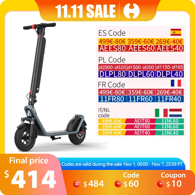 Powerful Electric Scooter 450W 35KM/H Foldable Electric Kick Scooter 10 Inch Smart Escooter For Adults