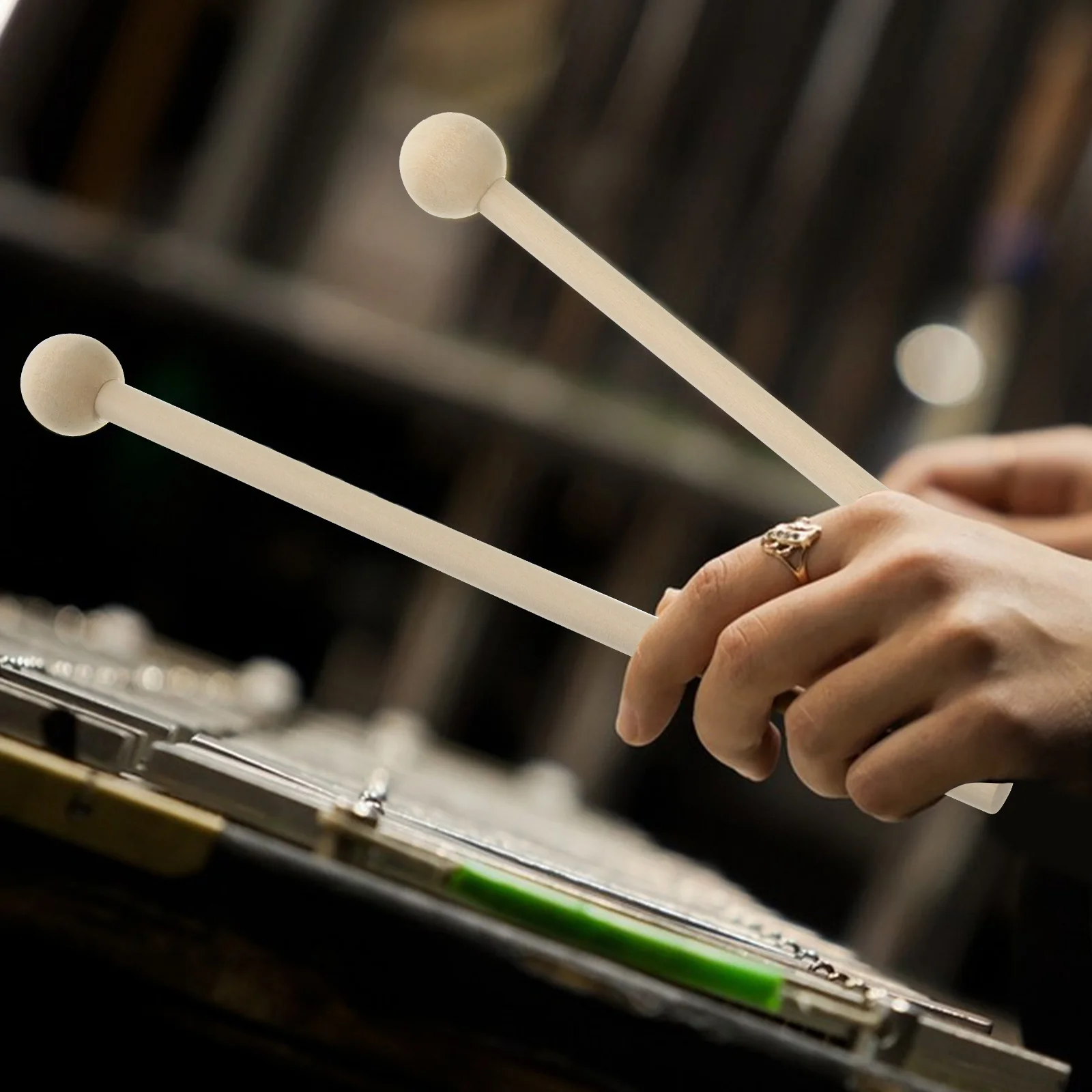 

4pcs Percussion Mallets Wood Handle For Marimba Xylophone Music Learning Tool Articulation Sticks Wooden Handicraft