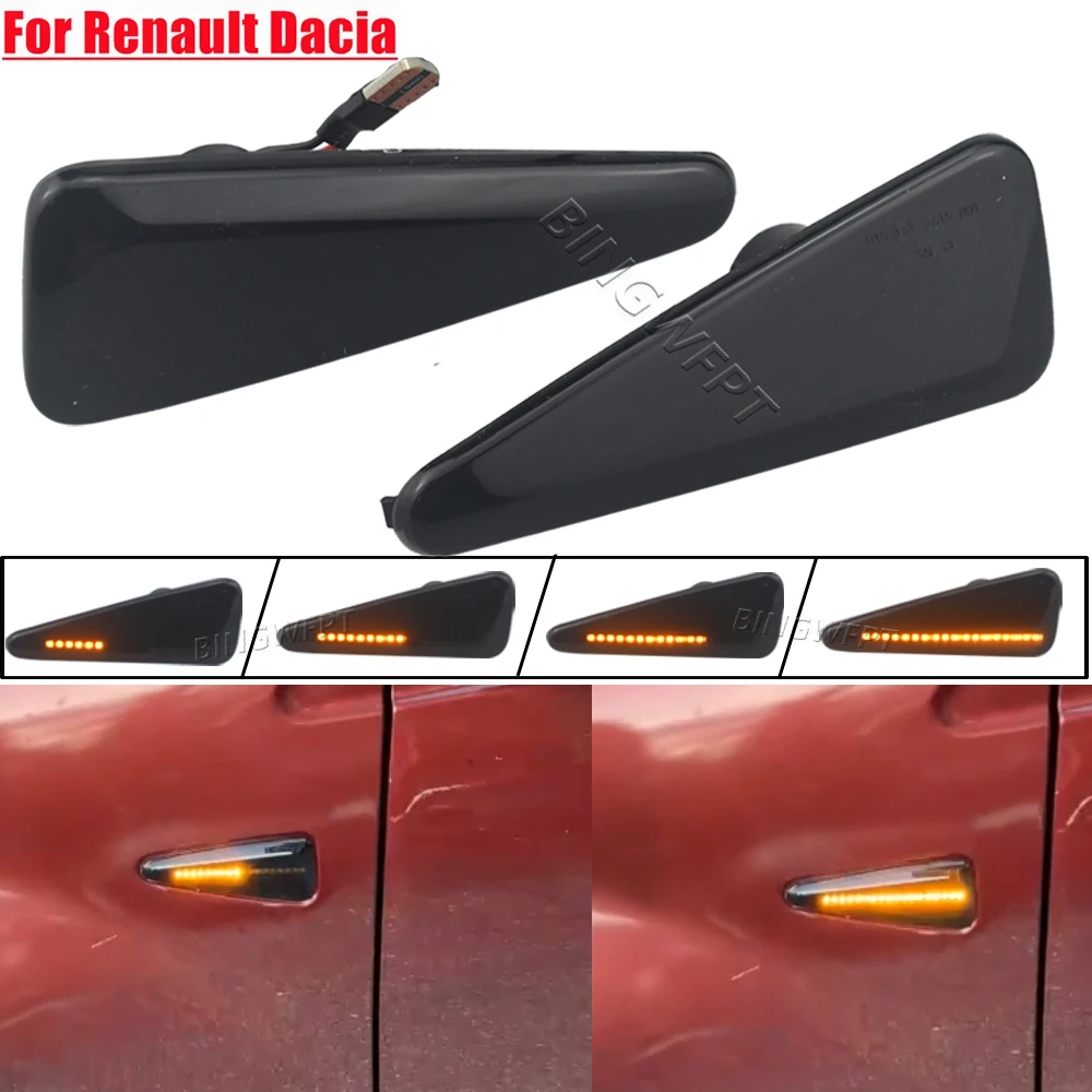 

Для Dacia Logan Sandero I для Renault Stepway Thalia 2008-2011 последовательный мигающий светодиодный указатель поворота боковой габаритный фонарь