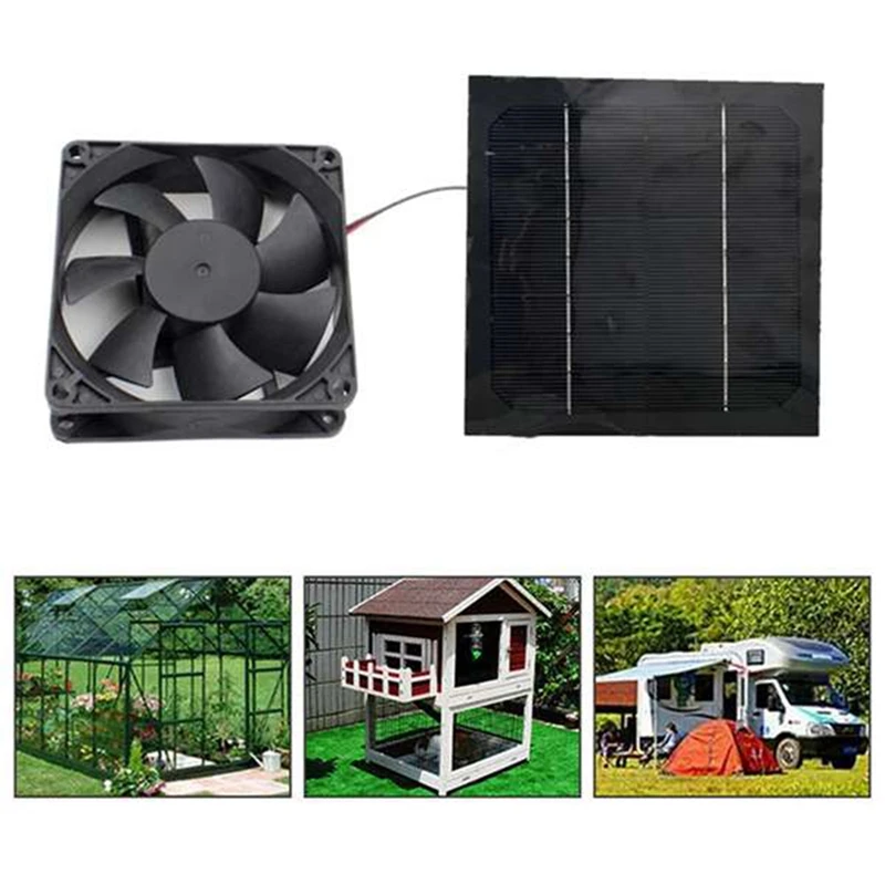 2Pcs 20W 6 Inch Solar Exhaust Fan Kit Air Extractor Mini Ventilator Solar Panel Powered Fan For Dog Chicken House