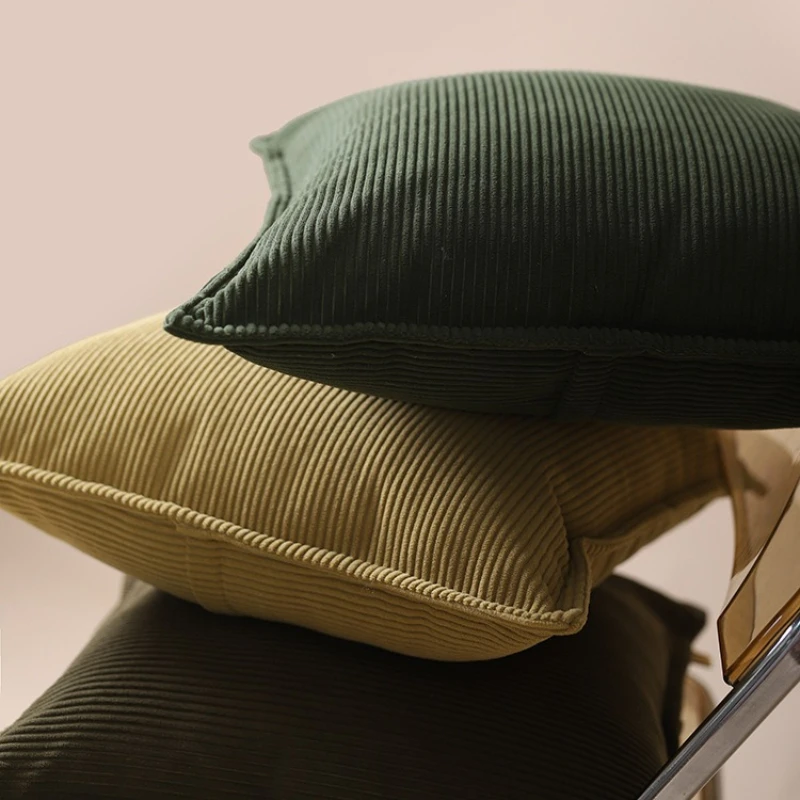 Nordic INS Fine Striped Corduroy Cushion Cover Throw Pillow Cover 50x70/50x50/60x60cm Sofa Bed Living Room Decor Soft Decoration