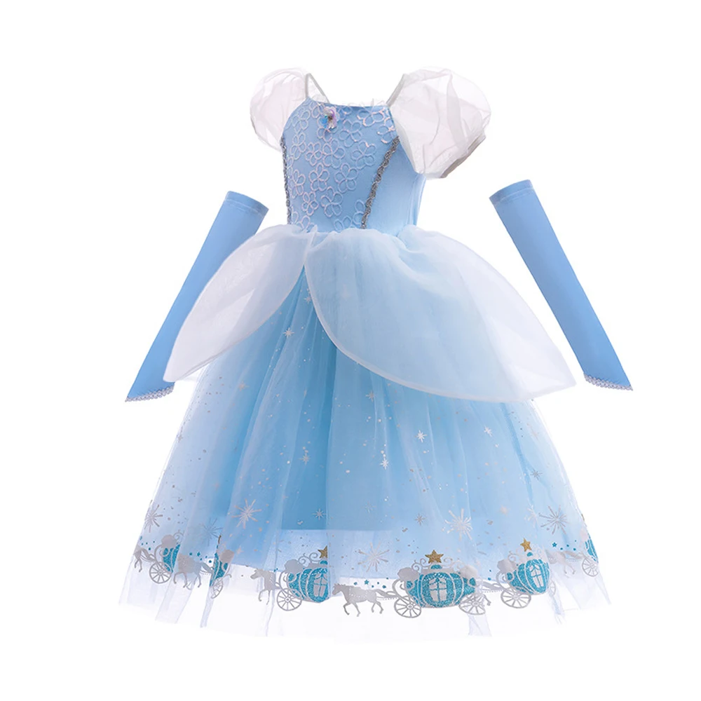 Vestido de Cenicienta para niña, traje de princesa de Halloween, Cosplay, vestidos de baile, disfraz de Navidad, regalo de fiesta de cumpleaños, 2-10T, lentejuelas, calabaza