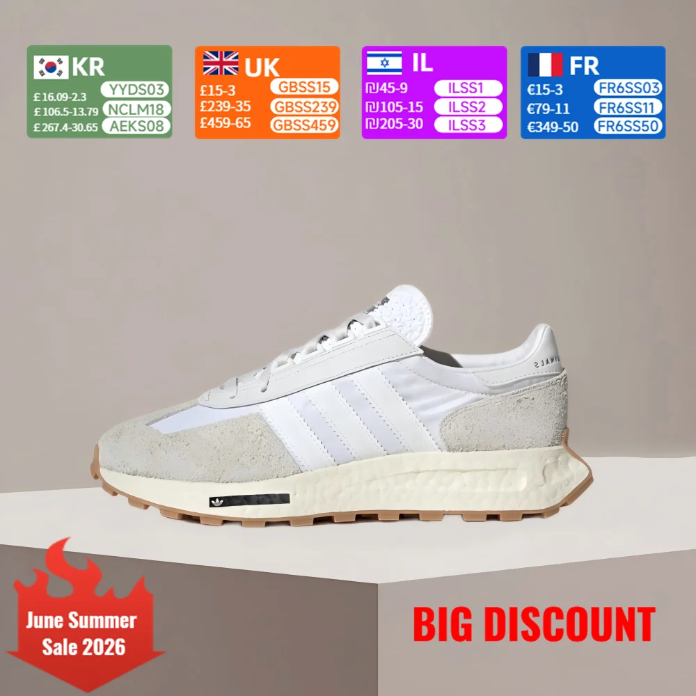 

adidas Originals Retropy E5 Retro Versatile Durable Lightweight Breathable Low-Top Boost Running Shoes Unisex White/Grey H03075
