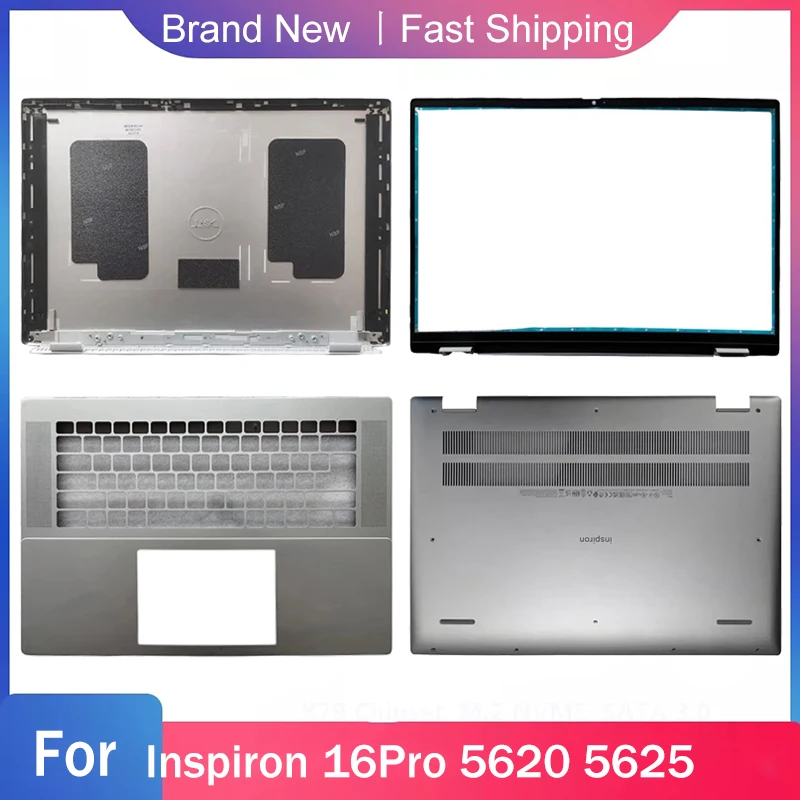 

Новая Нижняя основа для ноутбука Dell Inspiron 16Pro 5620 5625 дюйма, ЖК-дисплей, задняя крышка, передняя панель, Упор для рук, верхняя часть A B C D, серебристый корпус