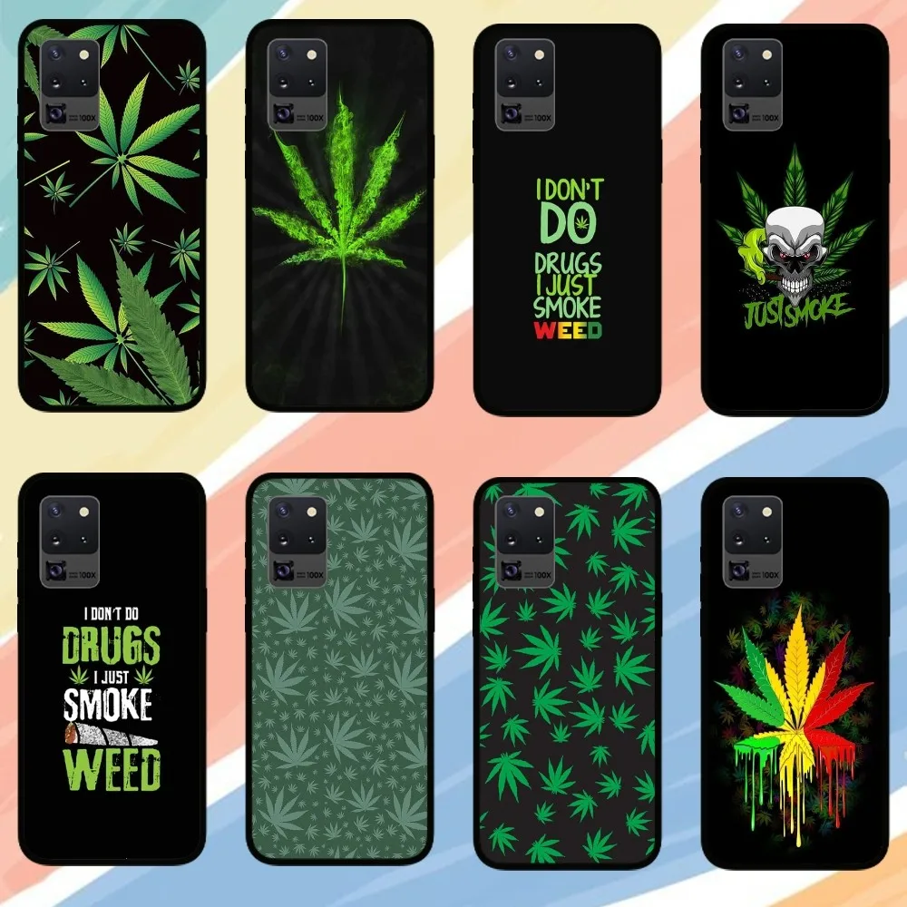 Rauchen Sie es einfach Hanf Marihuana Handy hülle für Samsung Galaxy S24 S23 S22 S21 S20 Fe Note 20 Ultra 5G schwarz Handy hülle