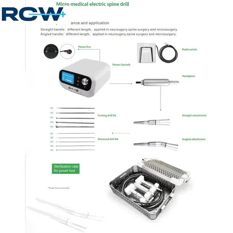RCW Premium Micro Medical Electric Spine Drill & Neurosurgery Instrument for Procedures