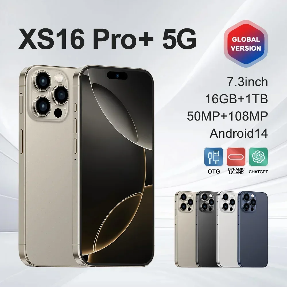 Brand New XS16 Pro+ Original Smartphone 7.3 inch Full Screen 4G 5G Cell Phone 8000mAh Mobile Phones Global Version celulares