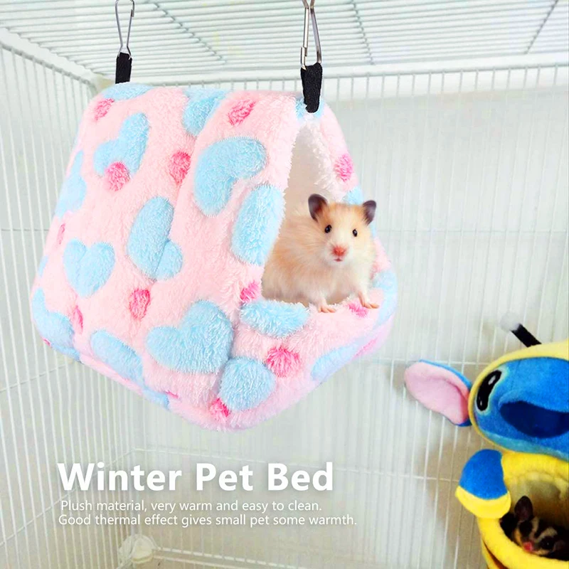 New Flannel Hamster Cage Cotton Nest Candy Glider Sleeping Bag Squirrel Mini Hedgehog Warm House Guinea Pig Winter Thickened Bed