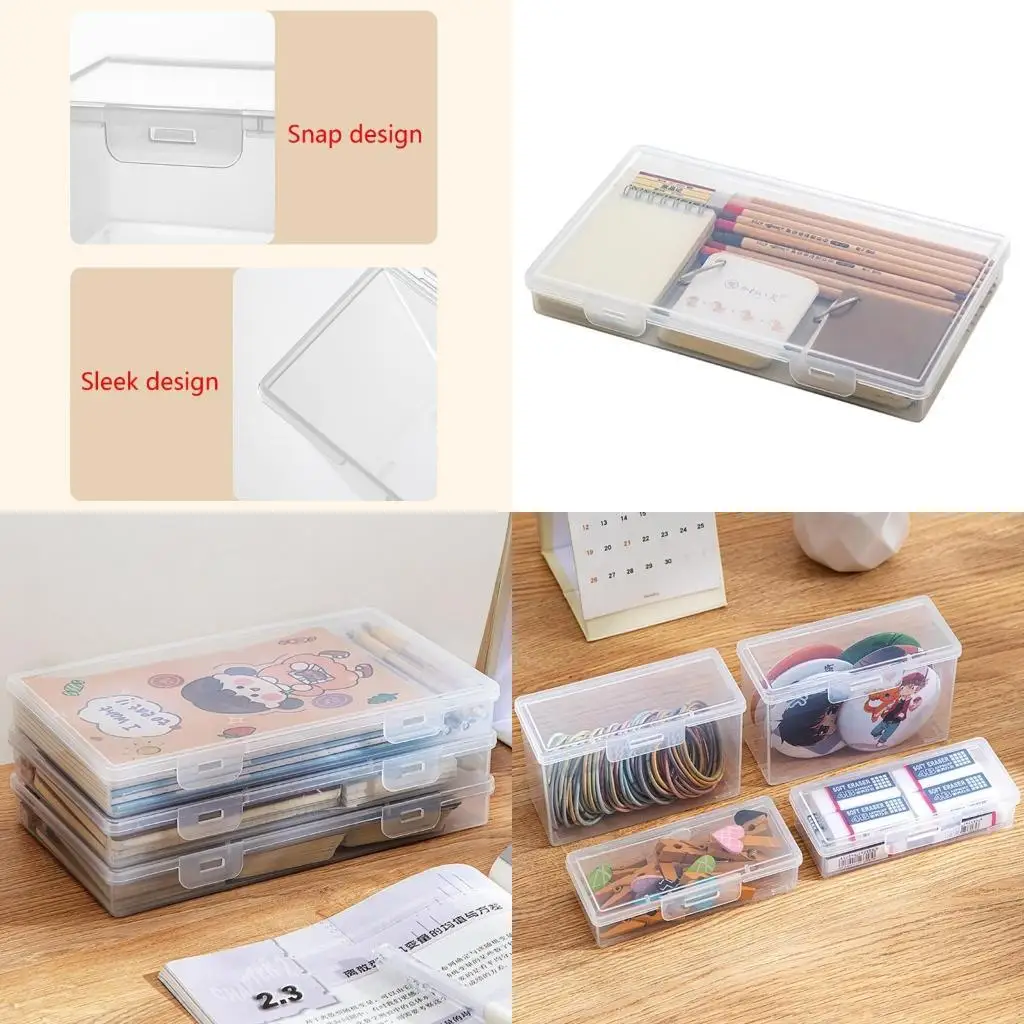 

G6KF Pencil Cases Boxes with Snap-tight Lid Office Supplies Storage Box
