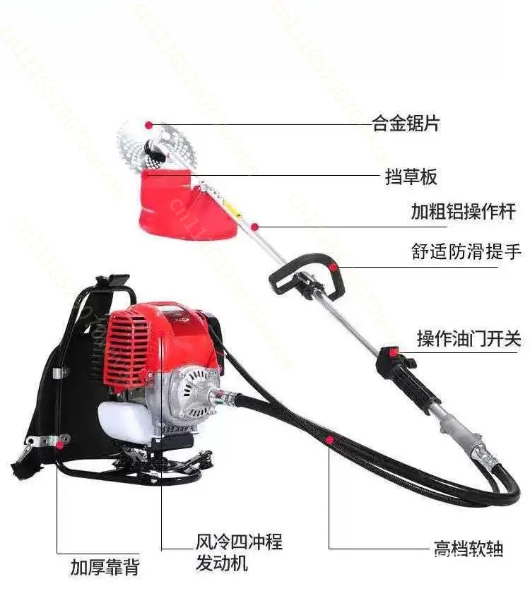 Backpack small brush cutter, garden greening weedcutter, four-stroke household grass mower, manufacturer of grass mower