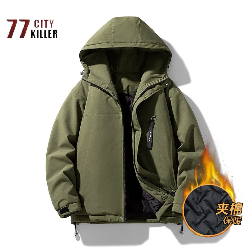 

5XL-8XL Large Size Winter Thickened Warm Solid Men's Parka Street Fashion Casual Loose Waterproof Windproof Men's Jacket Jaqueta