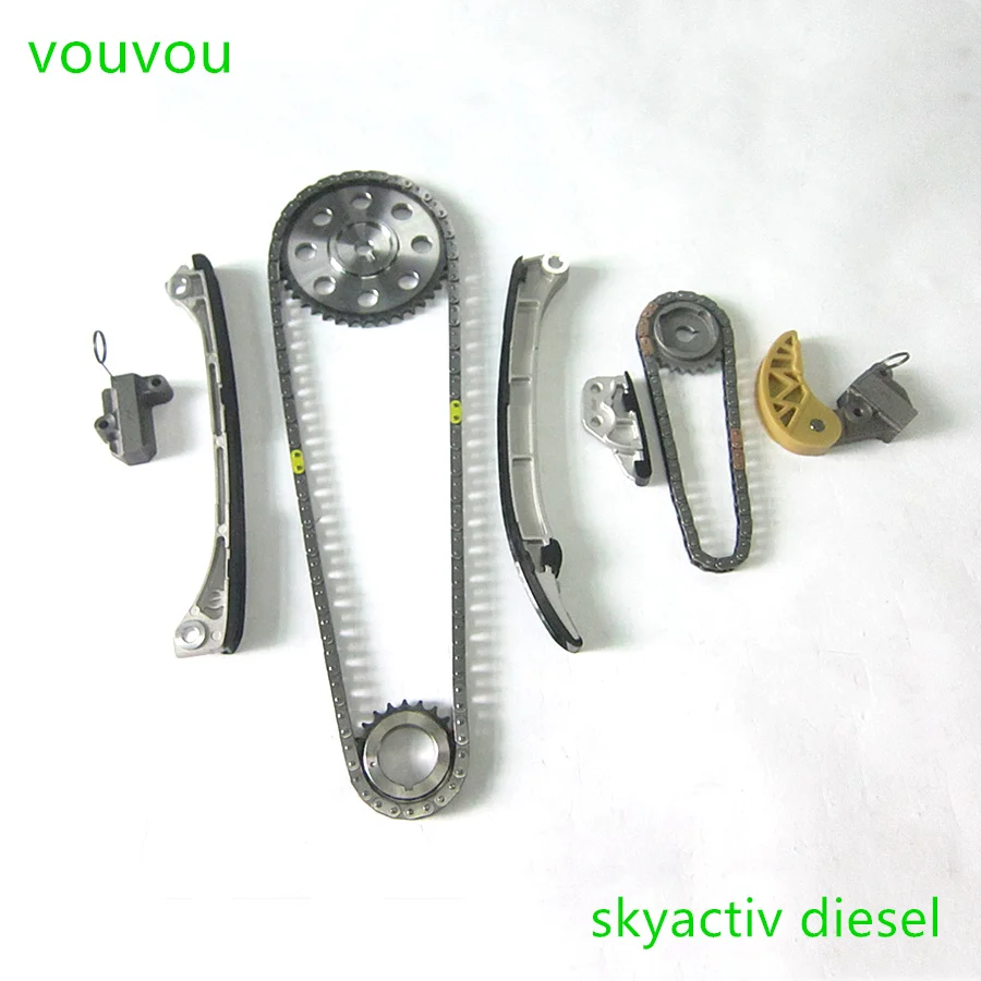 Car accessories SHY1 SKYACTIV diesel tensioner guide timing chain kit assembly for Mazda 3 6 CX5 2.2 10 pcs sets