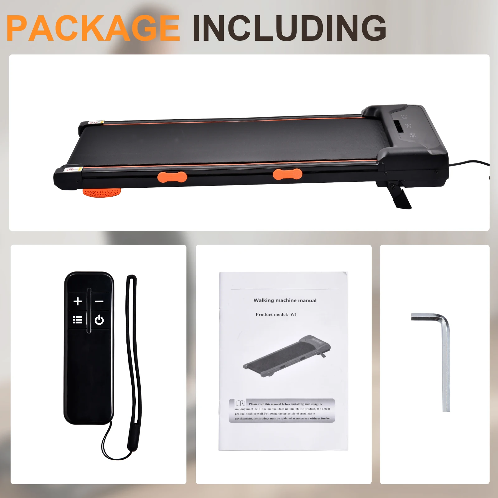 Laufband für unter dem Schreibtisch, LED-Anzeige, Tragfähigkeit 264,5 lbs, 1-8 km/h, leises Laufband mit Fernbedienung und App-Steuerung für Büro und Zuhause – Detail 2