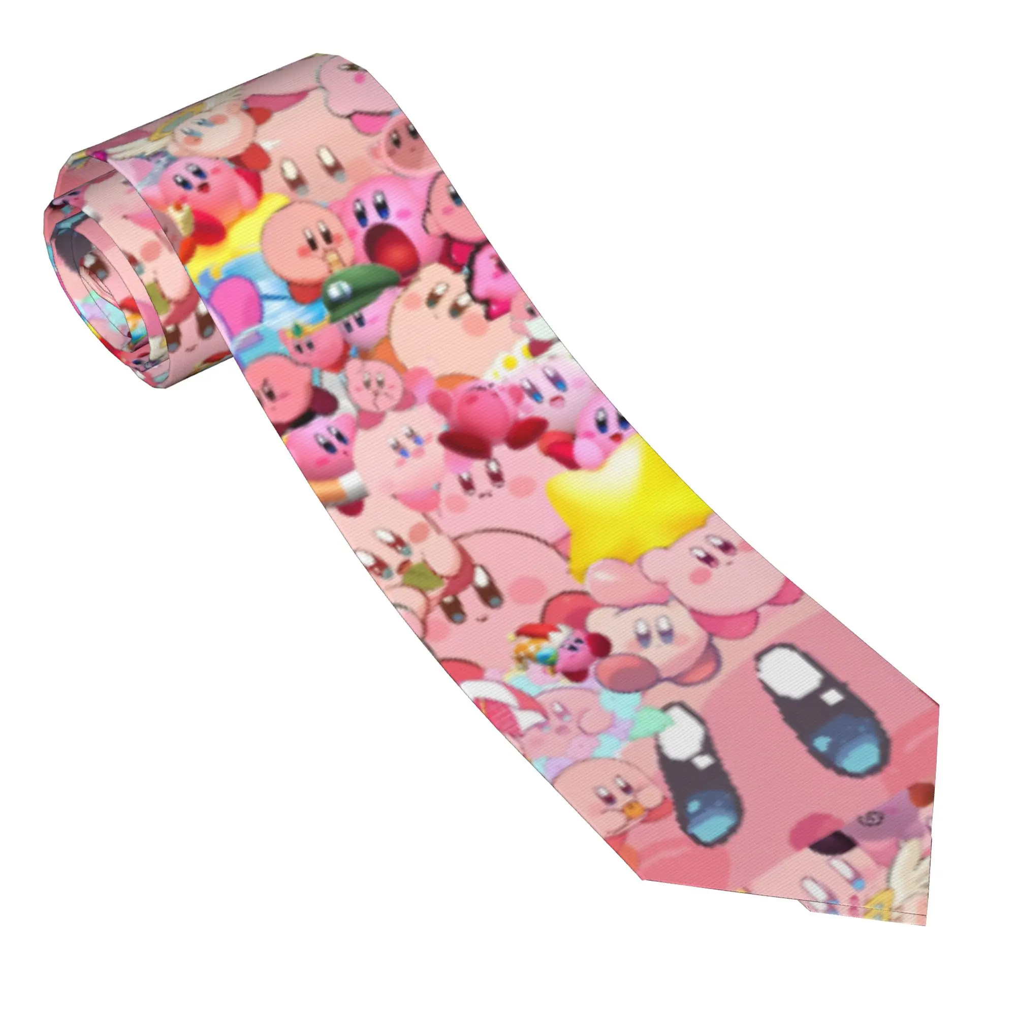 Kirbys Neckties Unisex 8 cm Wide Neck Ties Kirby Cartoon Game for Men Suits Accessories Gravatas Wedding Accessories Business