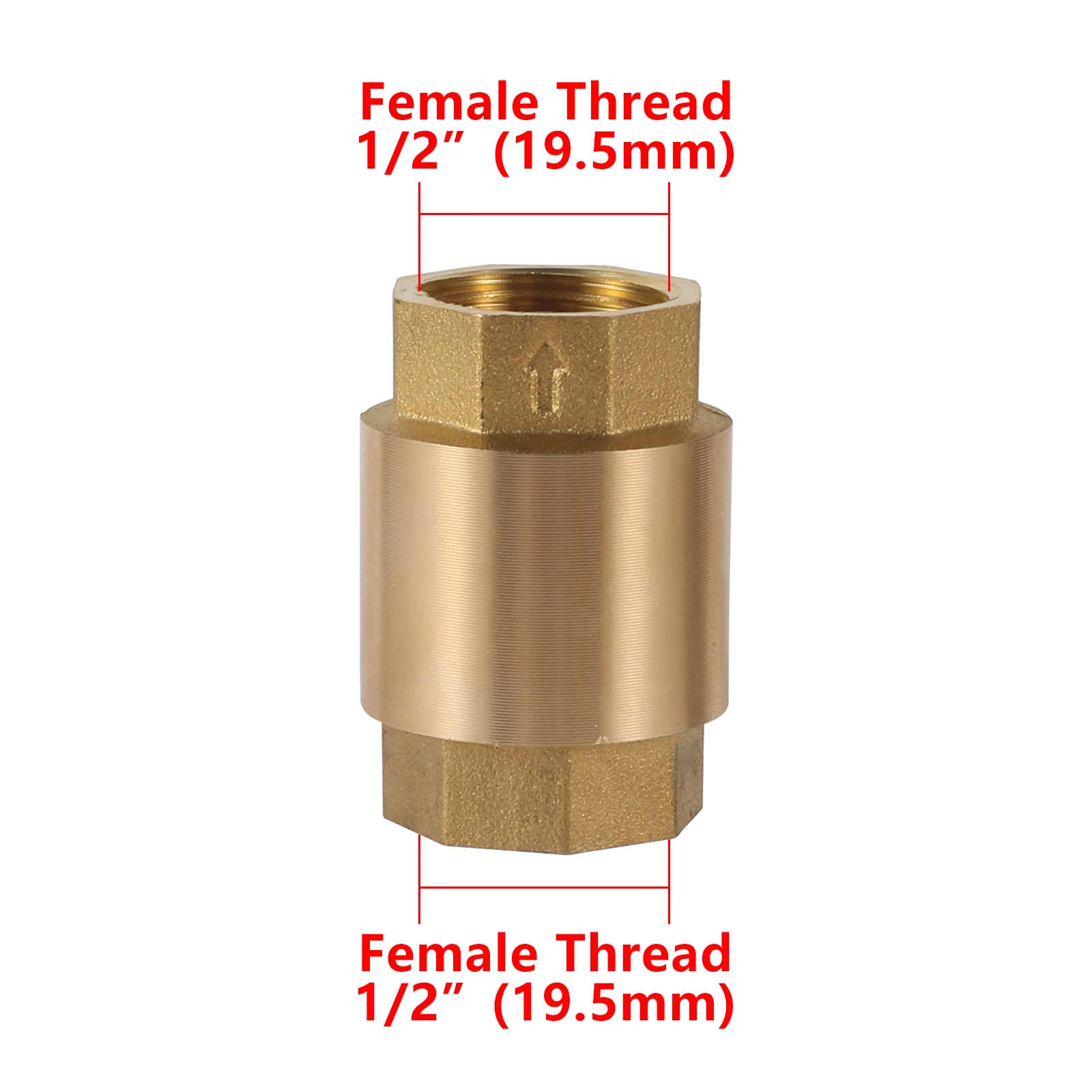 1Pc 1/2” 3/4”1” Female Thread  Brass Female Thread In-Line Spring Check Valve One Way Non-Return For Agriculture Water Control