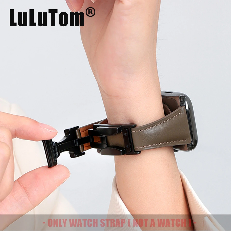 Small Waist Leather Strap For Apple iWatch Series 10 9 8 7 6 5 4 SE Ultra 2 Band 46mm 38 40 41 44 42 45 49 mm Magnetic Bracelets