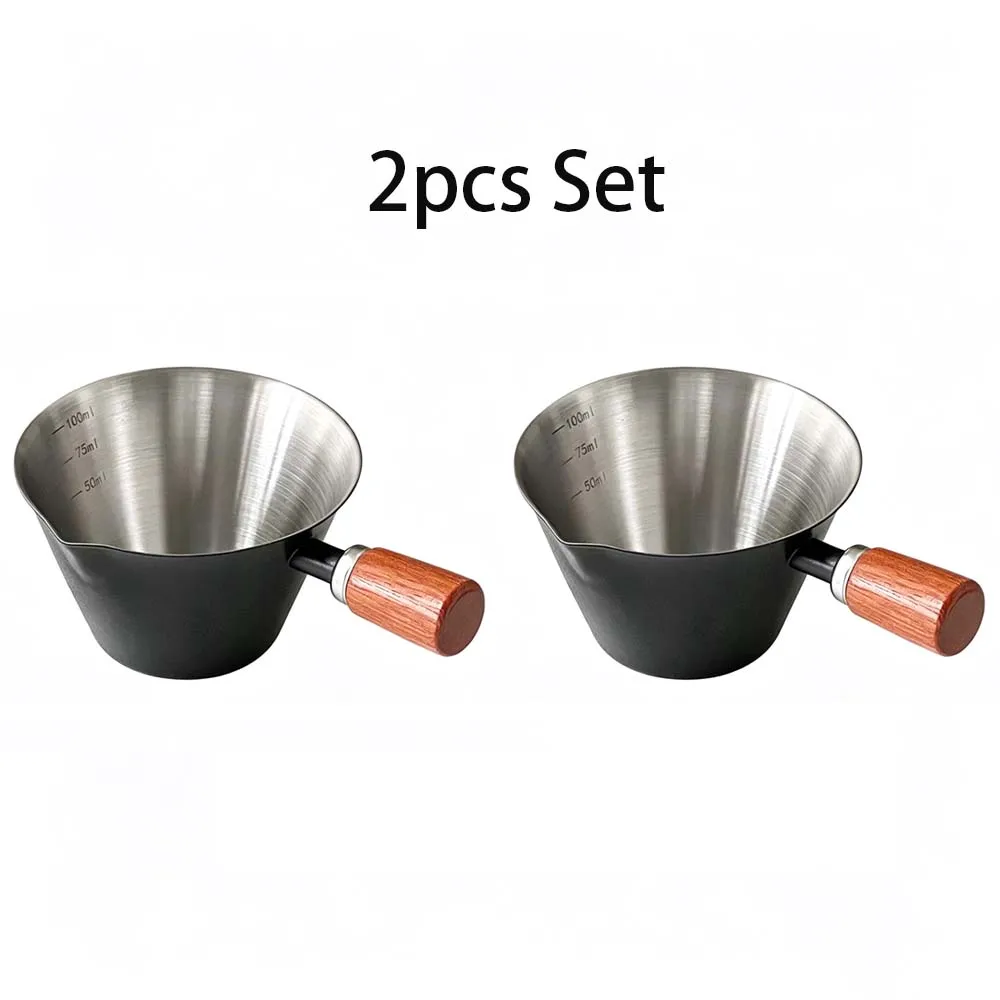 Set Coffee Cup Stainless Steel Coffee Measuring Cup 100ml Multi-Purpose Espresso & Milk Ounce Cup With Measurement Marks 100ML view 2