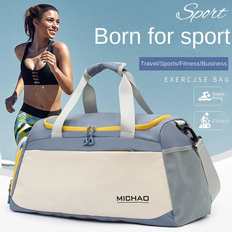 

Gym Bag Dry Wet Separation Training Sports Bag Handheld Luggage Bag Short Trip Travel Bag Unisex