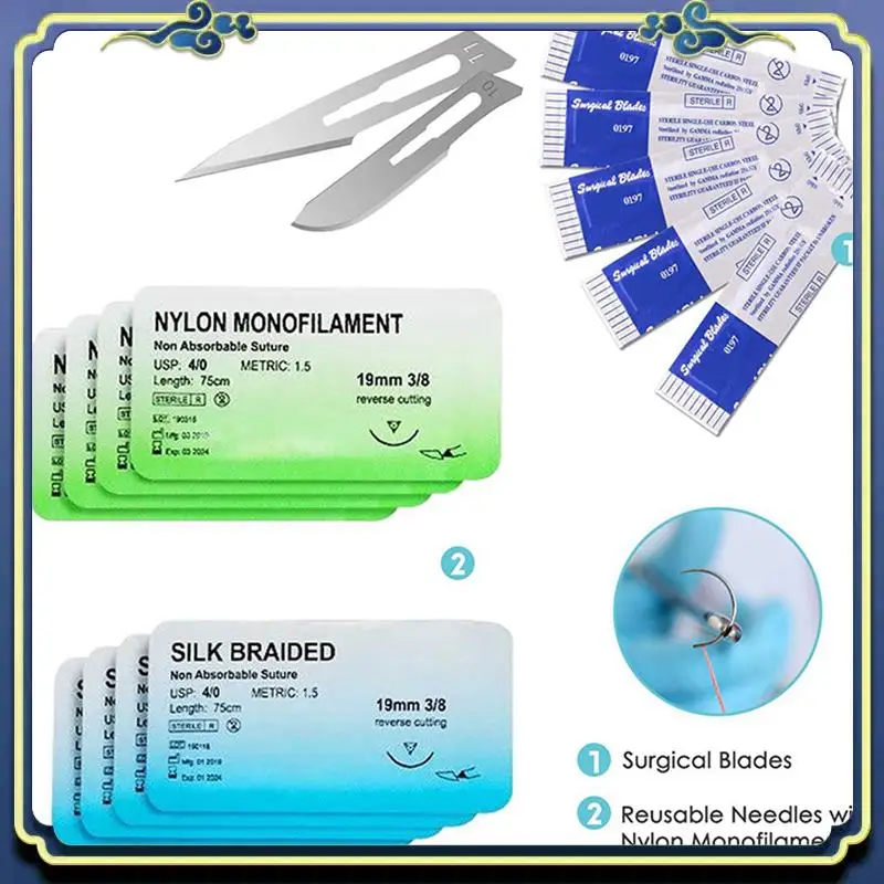 

Portable 3X Complete Suture Kit For Students,Including Silicone Suture Pad And Suture Tool Practice Suture Kit