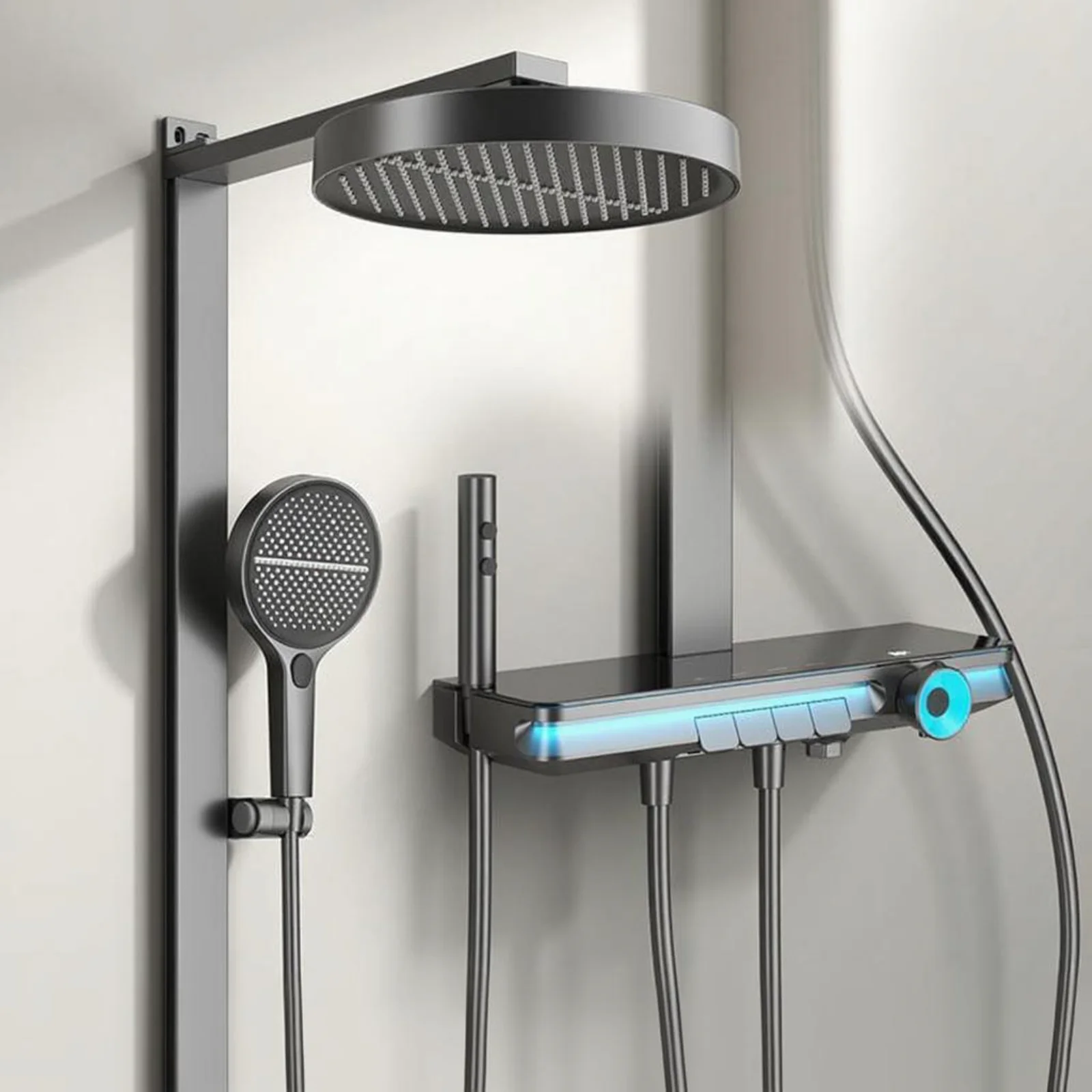 

Rainfall brass shower with temp control