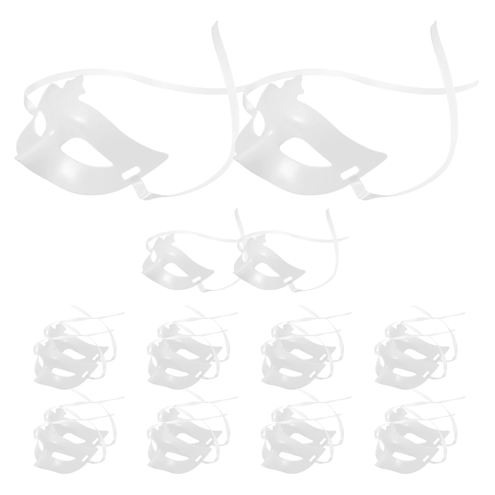 

20 Pcs Halloween Mask Base Plate Blank Face DIY Costume Crafts Plastic