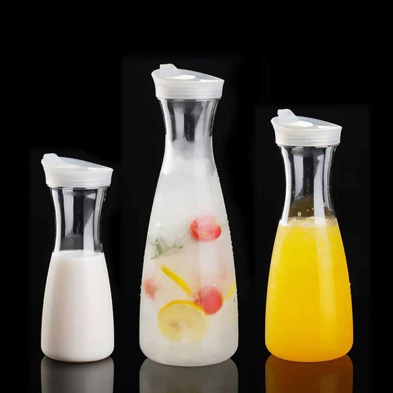 Durable Food Grade Plastic With Lid Transparent Tea Jug Drinkware Water Bottle Water Carafe Lemonade Jar Juice Pitcher