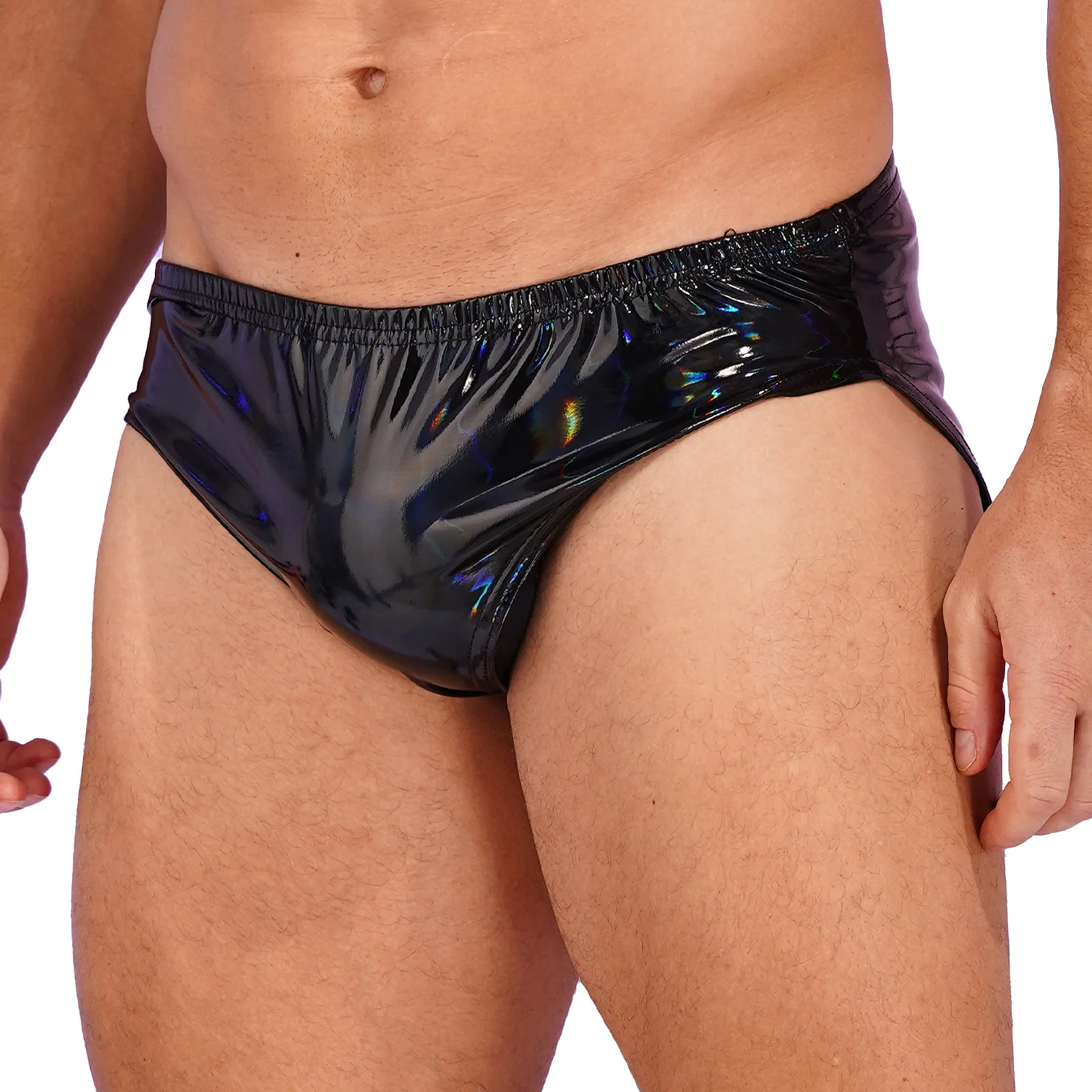 Olhar Molhado de Couro Cueca dos homens, Aparência Briefs Briefs, Cuecas Calcinhas, Cintura Elástica Cuecas, Pole Dancing Traje Rave