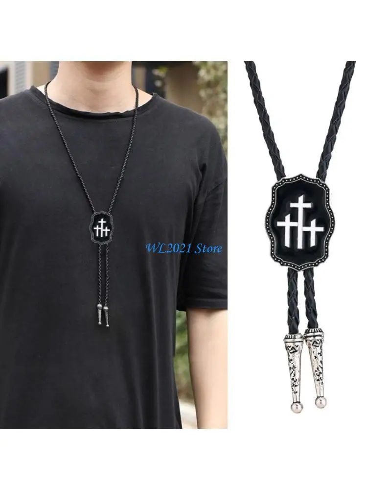 

G5GC Western Cowboy Bolo Ties Men Suit Bolo Tie Music Festival Neck Rope Shirt Tie