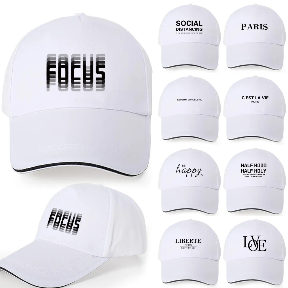 Casquette de baseball unisexe tendance pour le sport et les loisirs, avec motif textuel, idéale pour le printemps et l'été, style hipster et passe-partout