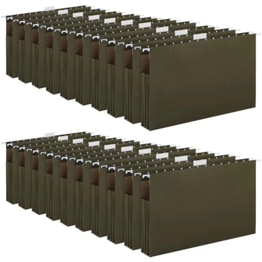20 Pack Extra Capacity Hanging File Folders with Tabs Reinforced Legal Size Hanging Folders Expandable Heavy Duty 2 Inch Expans