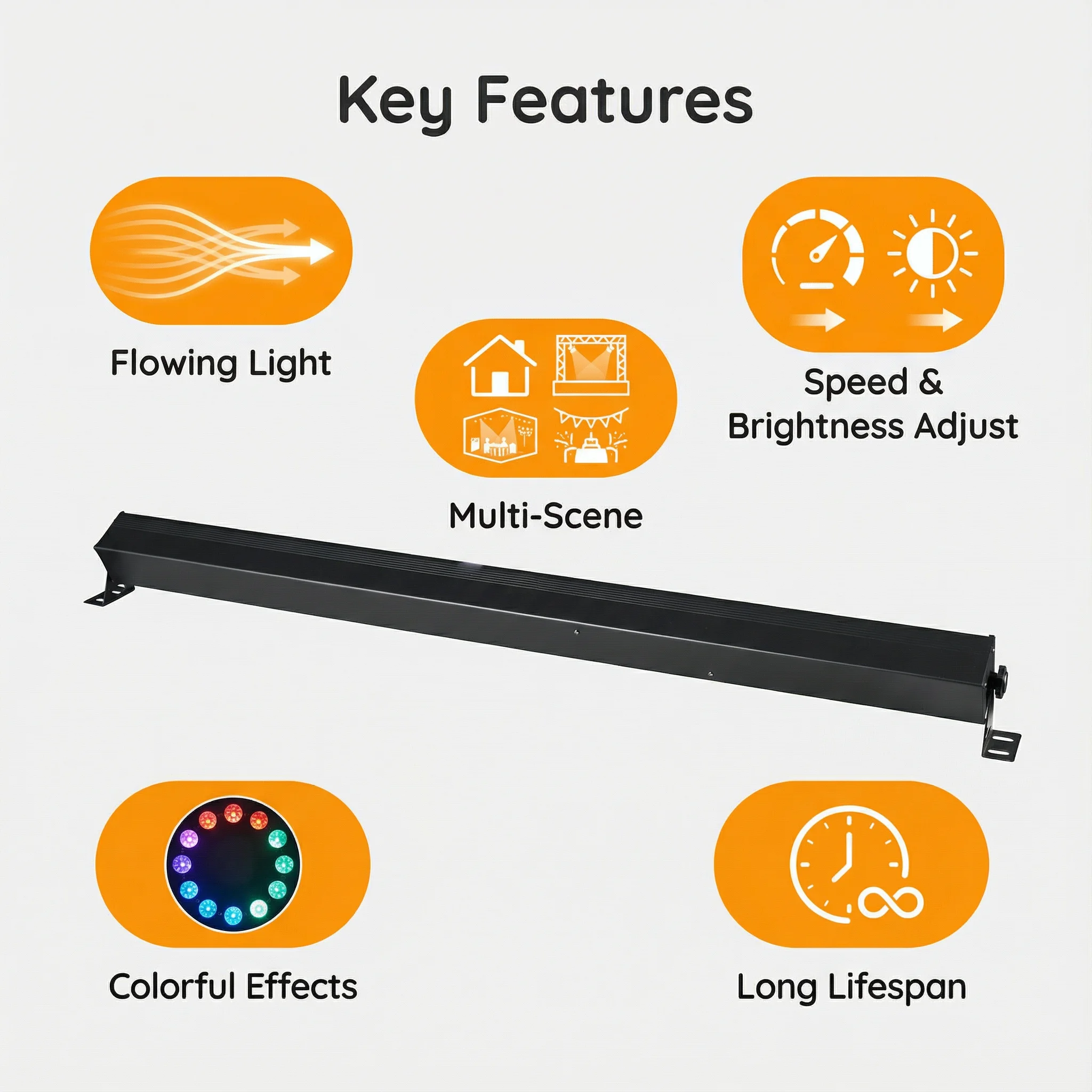 4Pcs 24x6W 120W LED Bar Wall Wash Lights 4in1 RGBW UV 6in1 Stage Lights Effect DJ For Outdoor Building Decoration Wedding Party