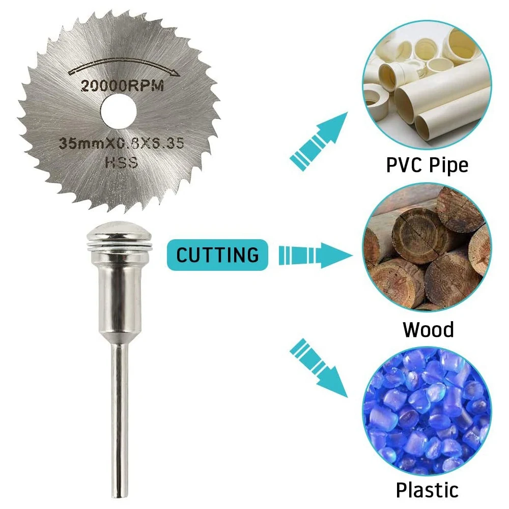 31Pcs Cutting Wheel Discs Set,Diamond Cutting Tool Wood/Glass/Stone Cut Off Circular Saw Blades, Resin Cut Off Discs Kit