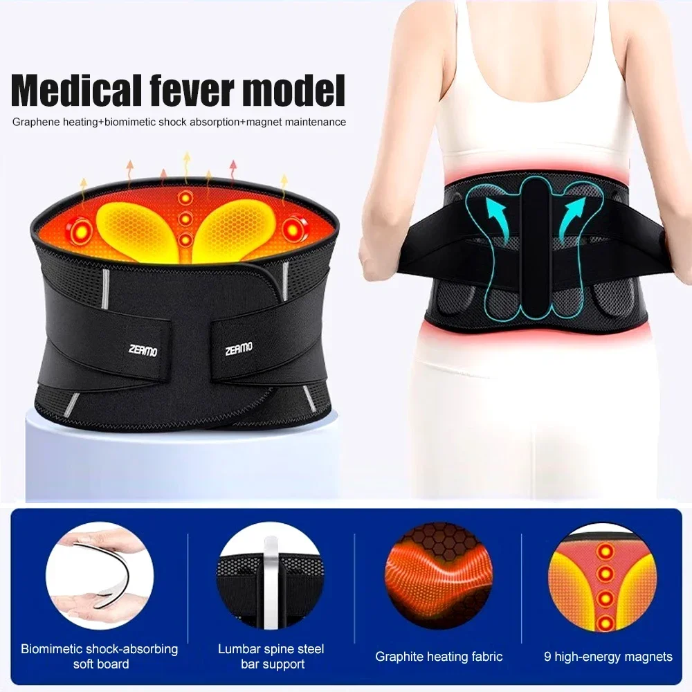 

Heavy-Duty Back Brace (1PC) - Sciatica & Herniated Disc Support - Super Strong Lumbar Belt for Weight Lifting, Work & Sports - M