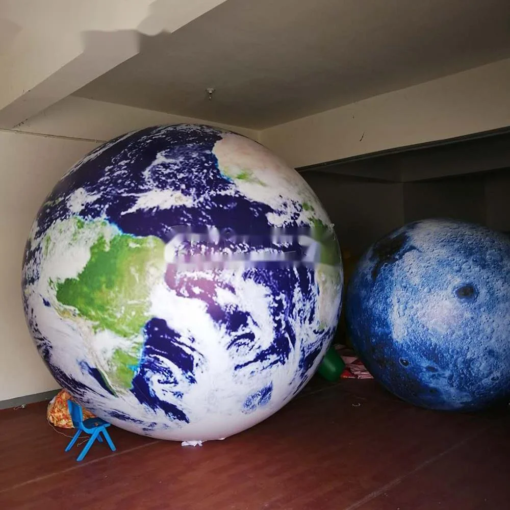 Groothandel Pvc Luchtdichte Gigantische Opblaasbare Aarde Planeet Ballon Met Kleurrijke Led Verlichting 2-6M Globe Ball Populaire Evenement Bol Voor