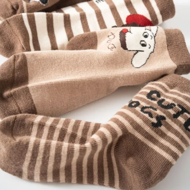 5 أزواج من الجوارب الأطفال الربيع والخريف اسطوانة بلون الفتيان والفتيات الأطفال الكبار لطيف صبي طفل الجوارب 1-12 سنة