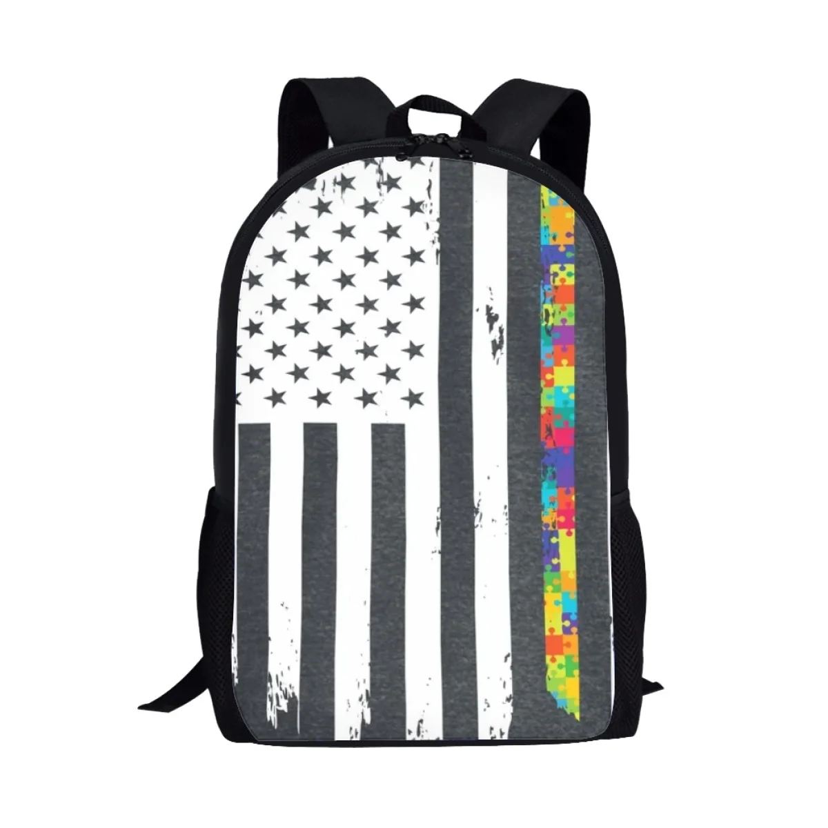 Personalizado Multi-Color Padrão Mochilas, Mochila de grande capacidade, adequado para alunos primários e médios, Mochilas de viagem